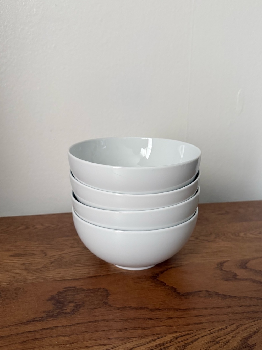IKEA White Ceramic Nesting Dinner Bowls - Set of 4